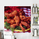 Chicken Wings on Yellow Plate. Wall Mural