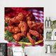 Chicken Wings on Yellow Plate. Wall Mural