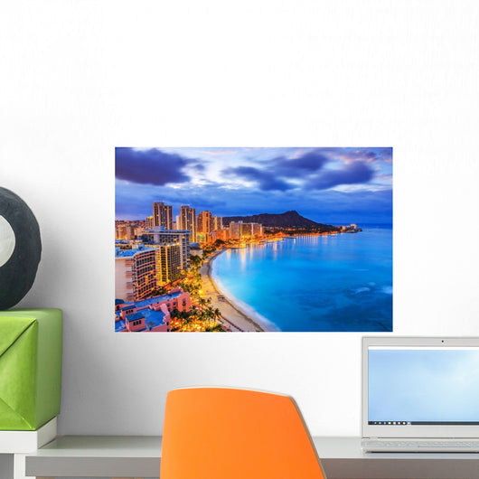 Honolulu Hawaii Skyline Honolulu Wall Decal