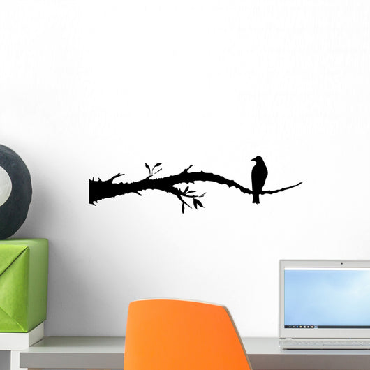 Bird Decals - Crow Sitting on a Branch Wall Decal