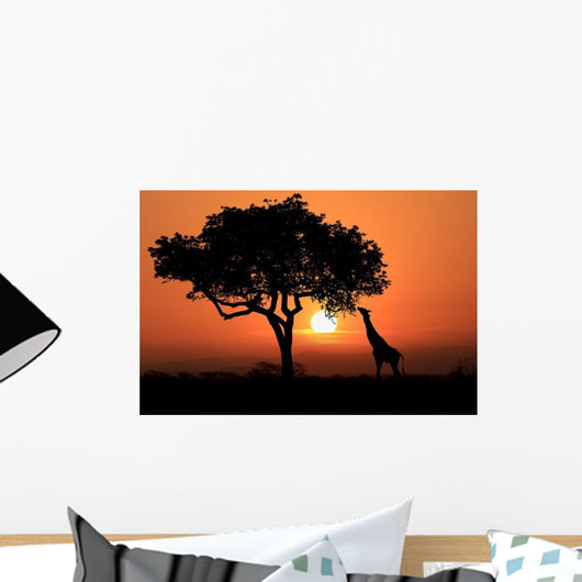 Large South African Giraffe Silhouette Wall Decal