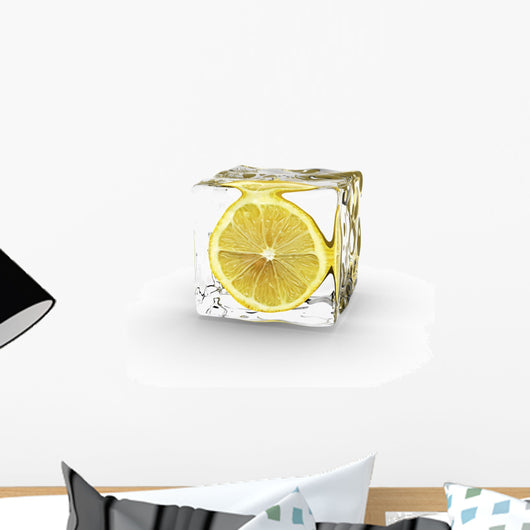 Lemon in Ice Cube Wall Decal