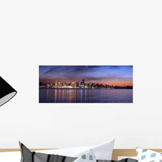 Vancouver Sky Line Night Wall Decal