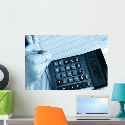 Hand with Pen/accounting/calculator Wall Mural