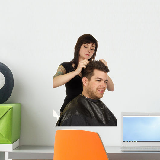 hair styling at beauty salon Wall Decal