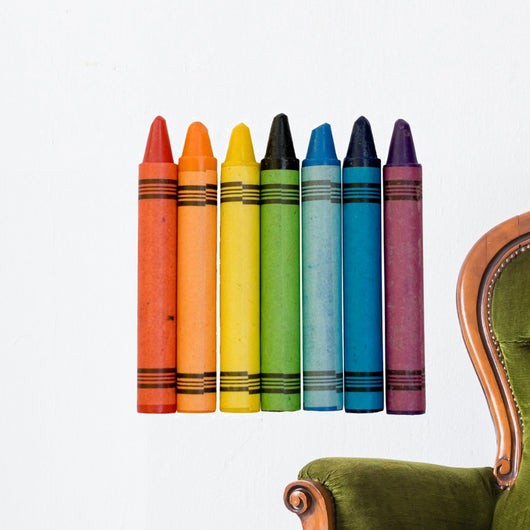 Rainbow of Colored Crayons Wall Decal