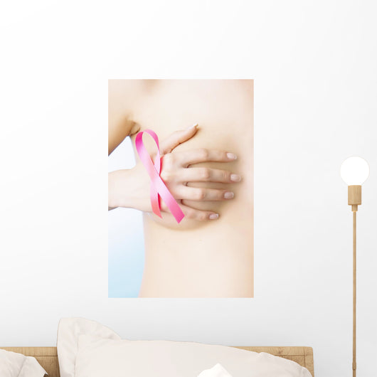 Girl with a pink ribbon Wall Mural