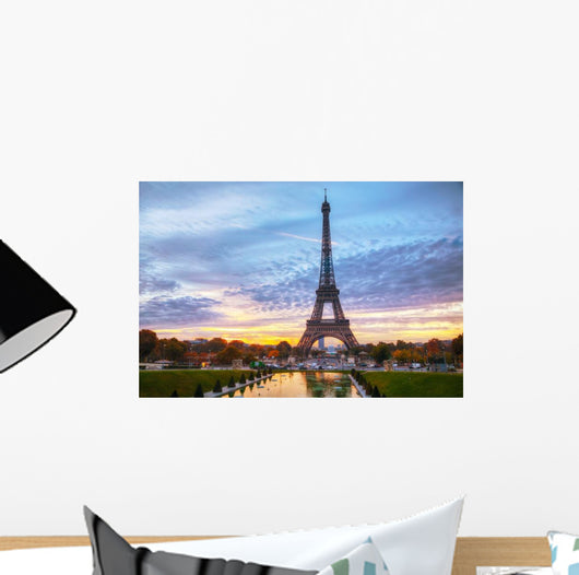 Cityscape with Eiffel Tower Wall Decal