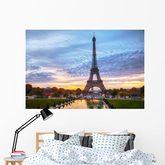 Cityscape with Eiffel Tower Wall Decal