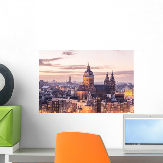 Amsterdam Center Skyline Wall Decal