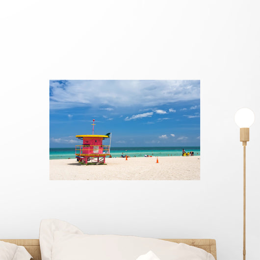 Lifeguard stand, South Beach, Miami, Florida Wall Mural