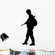 Military Silhouettes Patrolling Soldier Wall Decal