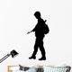 Military Silhouettes Patrolling Soldier Wall Decal