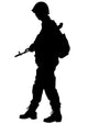 Military Silhouettes Patrolling Soldier Wall Decal