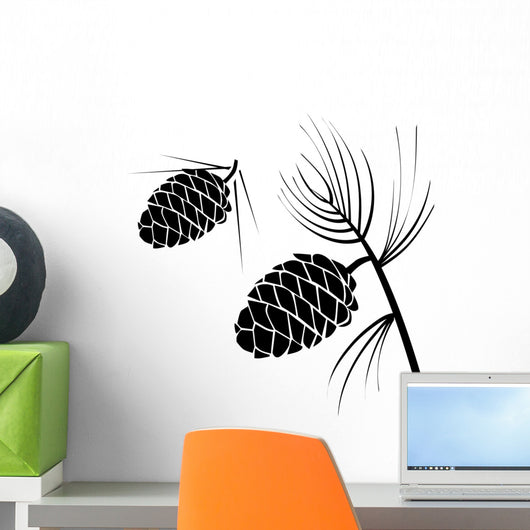 vector illustration of pinecone wood nature Wall Decal