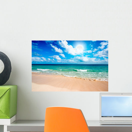 Beautiful Beach and Sea Wall Mural