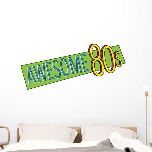 Awesome 80s Party Banner Wall Decal