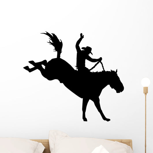 Horseback Rodeo Cowboy Silhouette Wall Decal