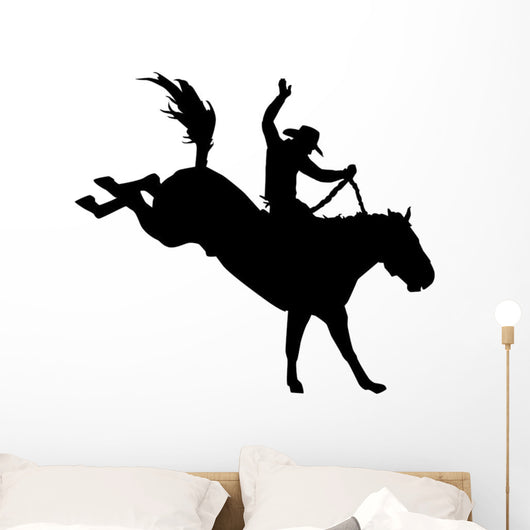 Horseback Rodeo Cowboy Silhouette Wall Decal