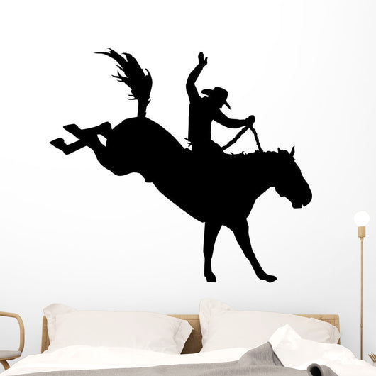 Horseback Rodeo Cowboy Silhouette Wall Decal