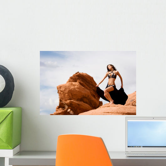 Fashion girl in belly dance dress Wall Mural
