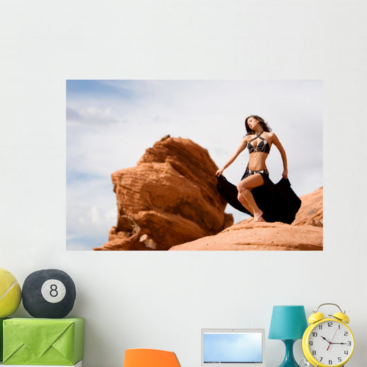 Fashion girl in belly dance dress Wall Mural