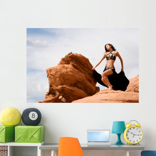 Fashion girl in belly dance dress Wall Mural