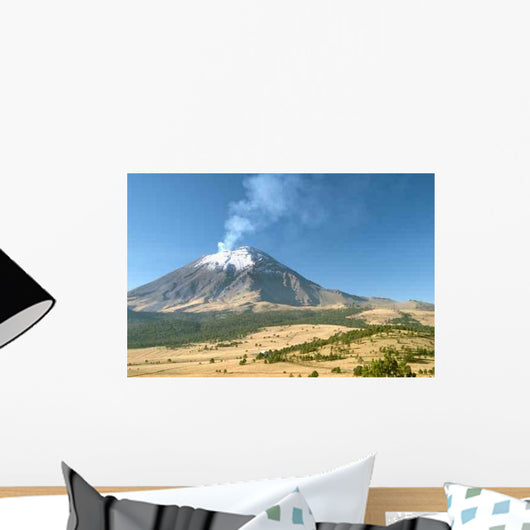 Active Snowcapped Popocatepetl Volcano Wall Decal Design 2