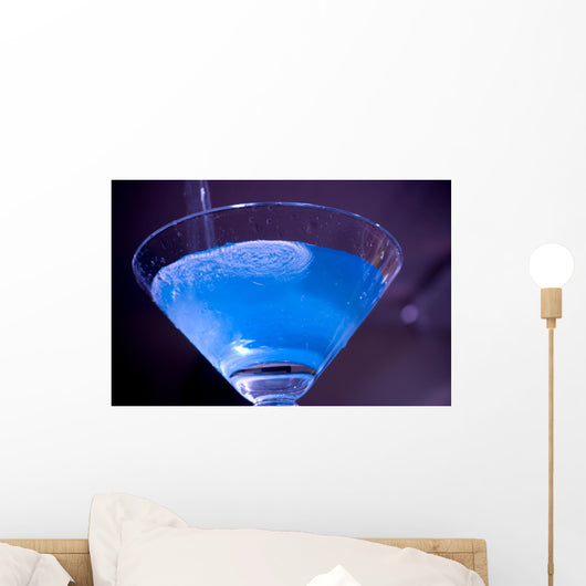 blue electric martini Wall Mural