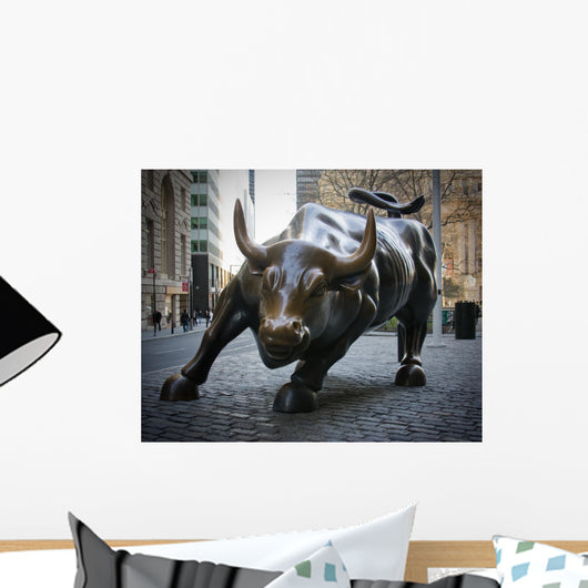 Wall Street Bull Wall Mural