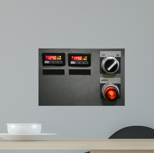 Industrial control panel installation button Wall Mural