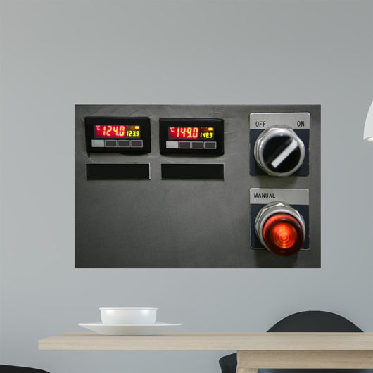 Industrial control panel installation button Wall Mural