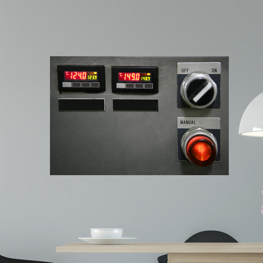Industrial control panel installation button Wall Mural