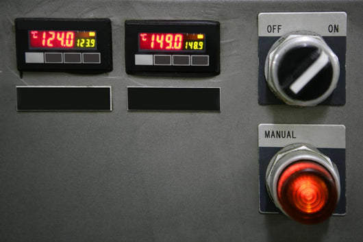 Industrial control panel installation button Wall Mural