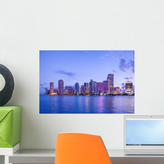 Beautiful Miami Florida Skyline Wall Decal