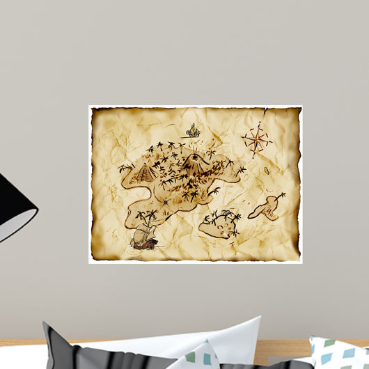 Treasure map illustration Wall Decal