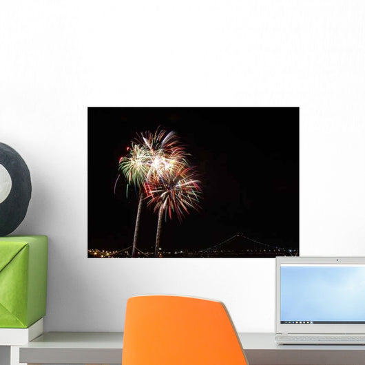 Fireworks over Bridge Wall Decal