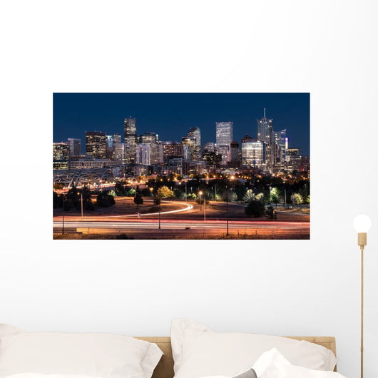 Denver Night Skyline Wall Decal