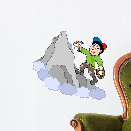 Rock Climber on Mountain Wall Decal