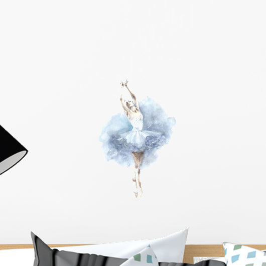Blue Ballerina Dancing Girl Wall Decal
