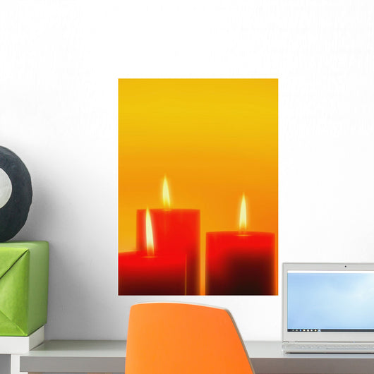 Lit Candles Wall Mural