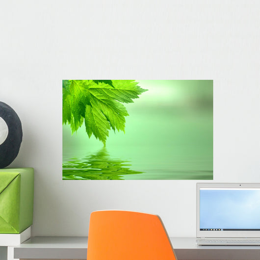 Lime Green Leaves Wall Mural