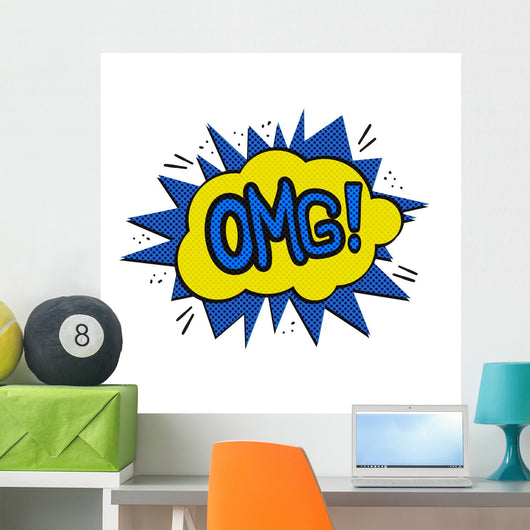 Pop Art Omg Logo Wall Decal