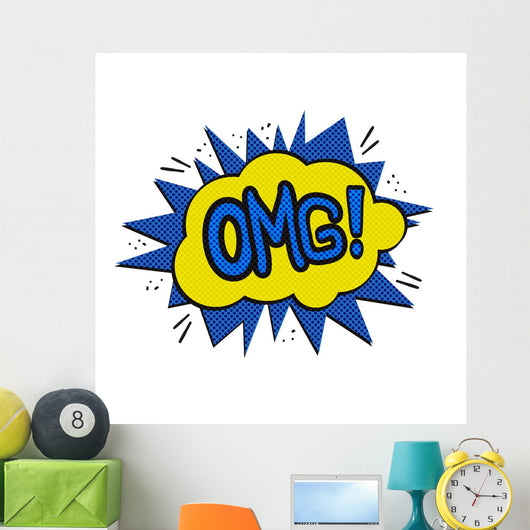 Pop Art Omg Logo Wall Decal