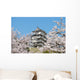 Cherry blossoms at Himeji castle Wall Mural