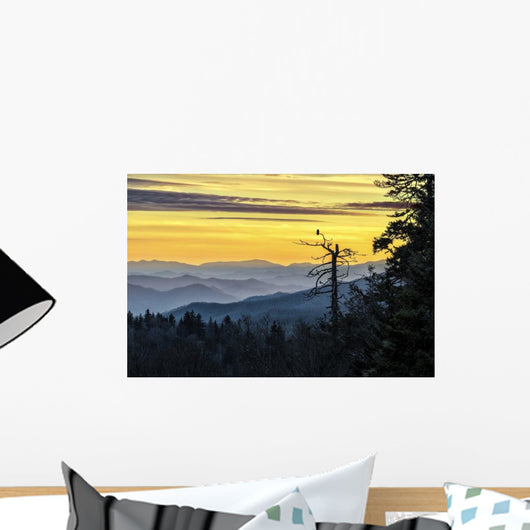 Smokey Mountains Scenic Sunset Wall Decal