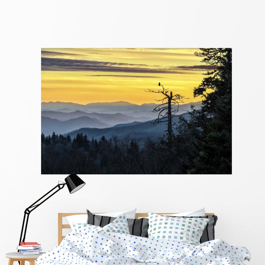 Smokey Mountains Scenic Sunset Wall Decal