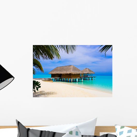 Spa salon on beach Wall Mural