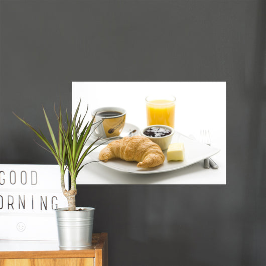 delicious continental breakfast of coffee and croissants Wall Mural