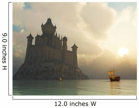 fantasy castle at sunset Wall Mural